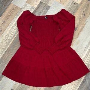 Mittoshop Red Off-Shoulder Dress